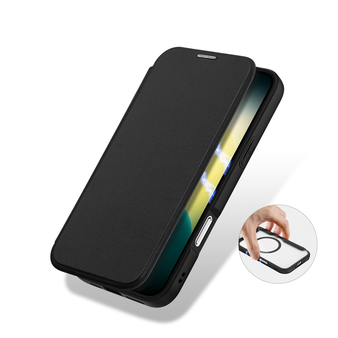 Dux Ducis Skin X Pro iPhone 17 Air-etui med pung, MagSafe-kompatibel - sort