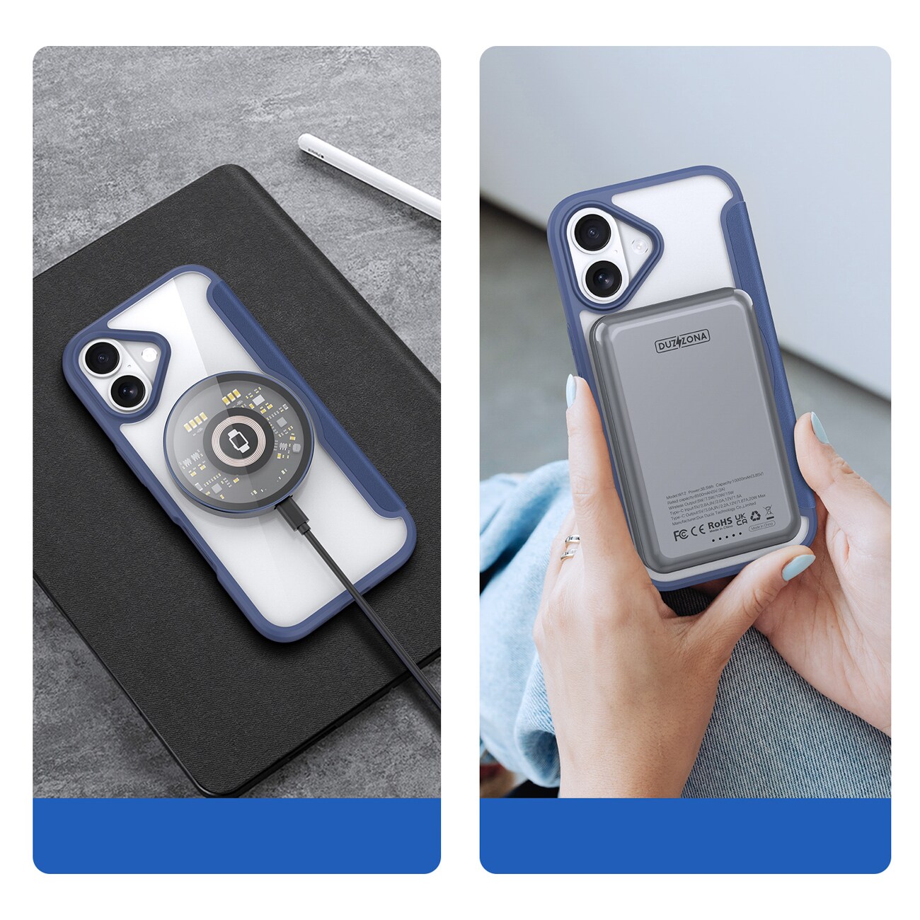 Dux Ducis Skin X Pro iPhone 17 Air-etui med MagSafe og tegnebog - Blå