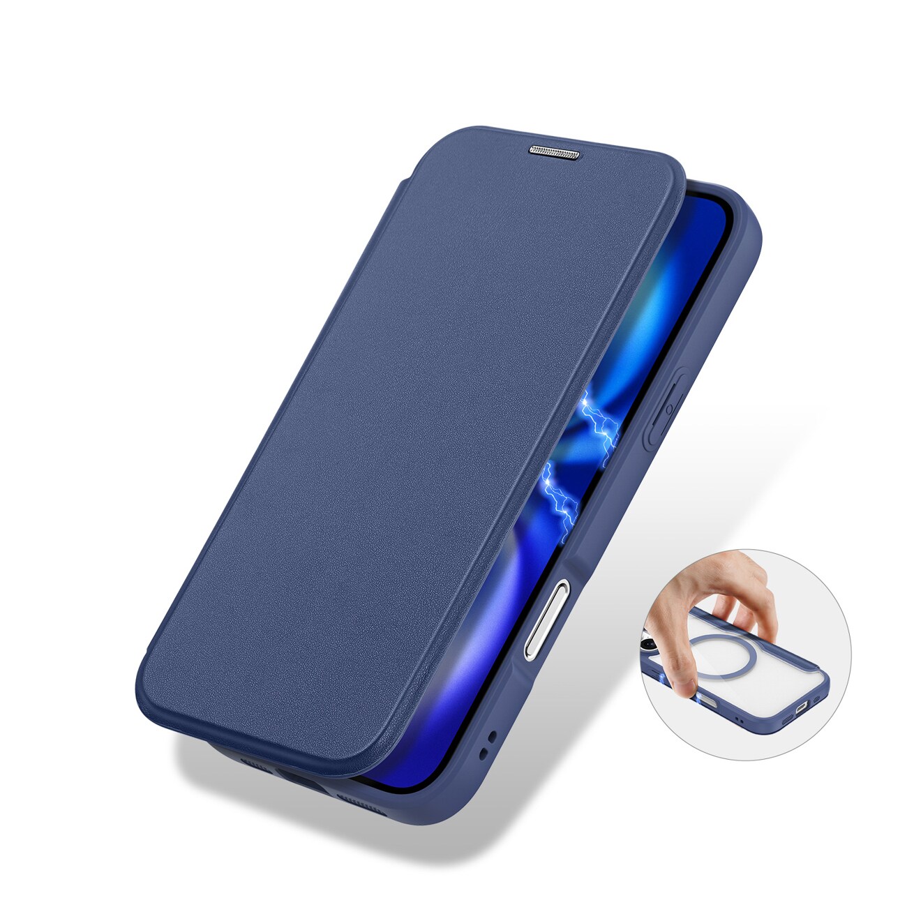 Dux Ducis Skin X Pro iPhone 17 Air-etui med MagSafe og tegnebog - Blå