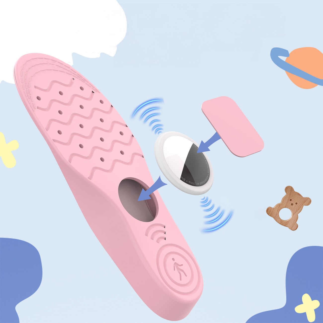 Skoindsatser - beskyttelsesetui til AirTag (175mm-190mm) - pink