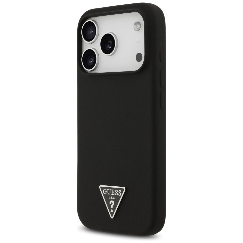 Guess MagSafe-etui med trekantlogo i silikone til iPhone 17 Pro Max - Sort