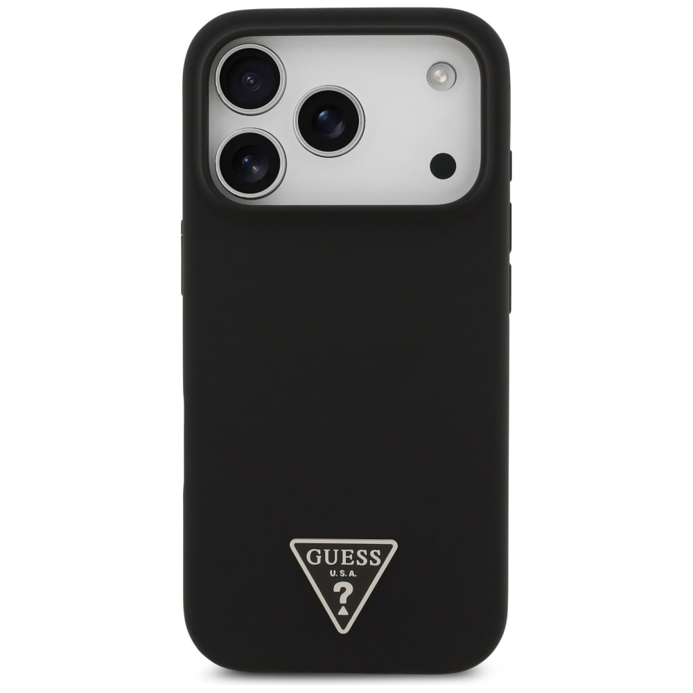 Guess MagSafe-etui med trekantlogo i silikone til iPhone 17 Pro Max - Sort