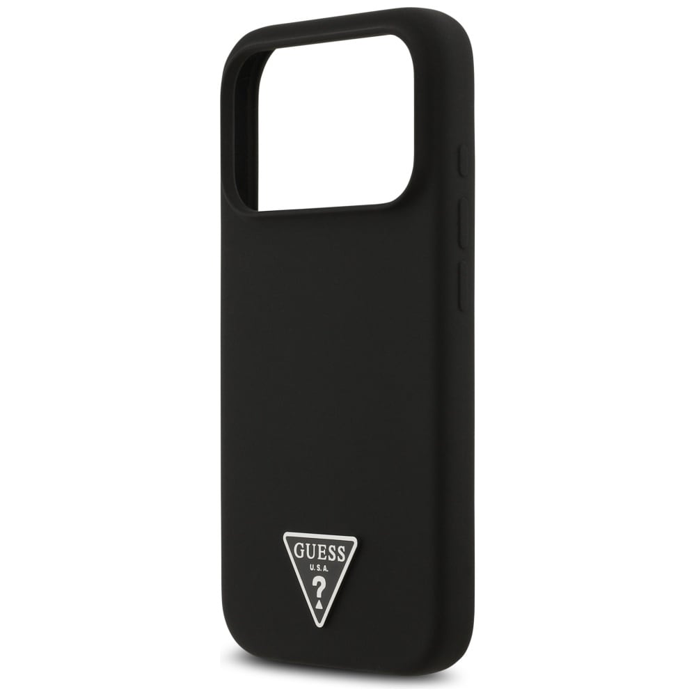 Guess MagSafe-etui med trekantlogo i silikone til iPhone 17 Pro Max - Sort