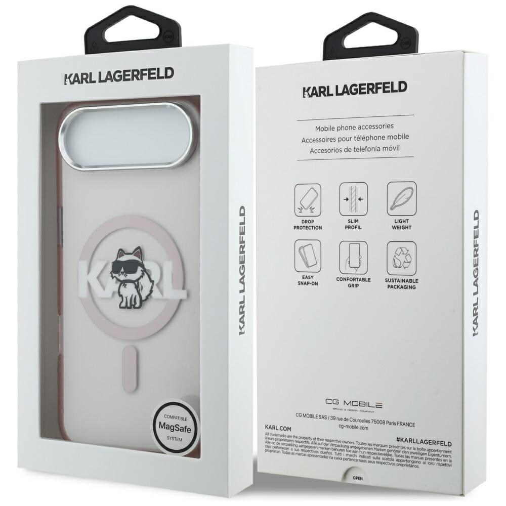 Karl Lagerfeld IML Choupette Sketch Logo MagSafe-etui til iPhone 17 Air - Pink