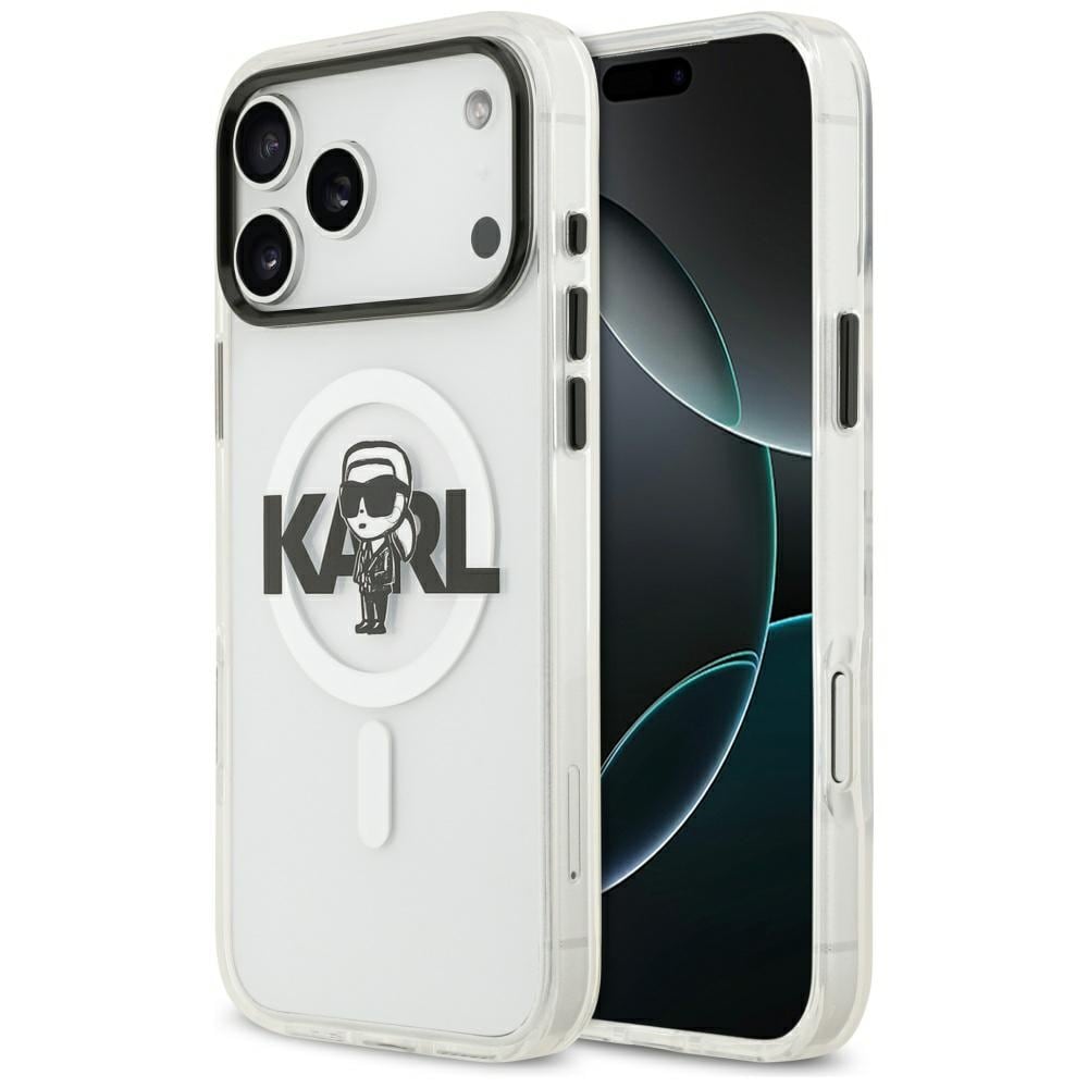Karl Lagerfeld IML Karl Sketch Logo MagSafe-fodral för iPhone 17 Pro Max - Transparent