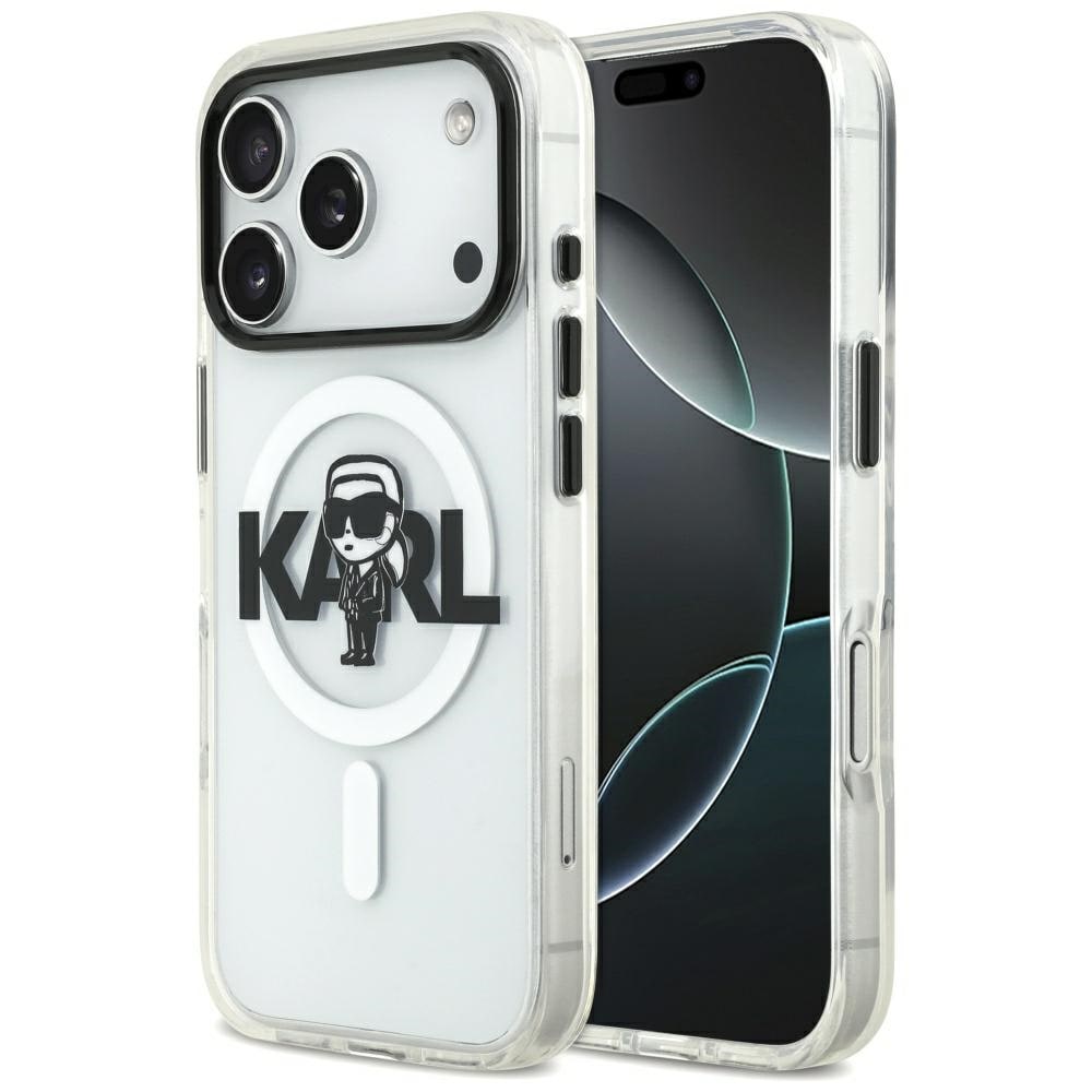Karl Lagerfeld IML Karl Sketch Logo MagSafe-fodral för iPhone 17 Pro - Transparent