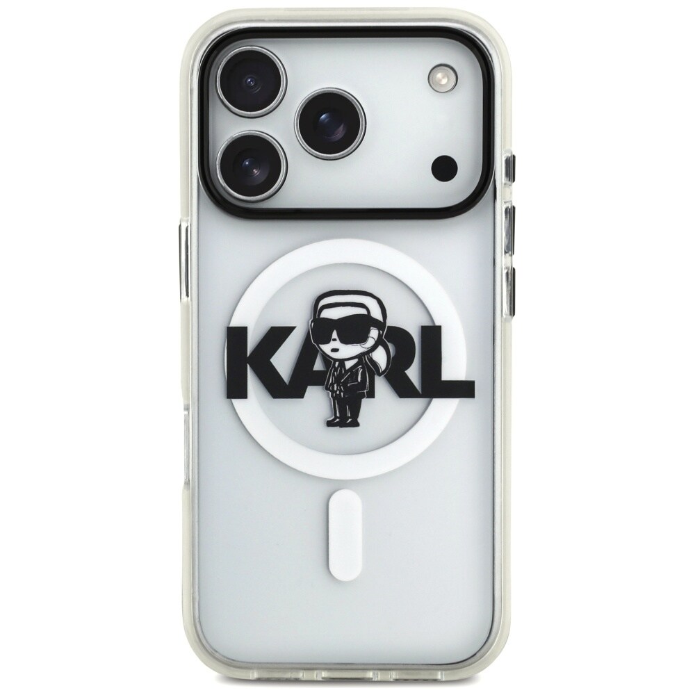 Karl Lagerfeld IML Karl Sketch Logo MagSafe-fodral för iPhone 17 Pro - Transparent