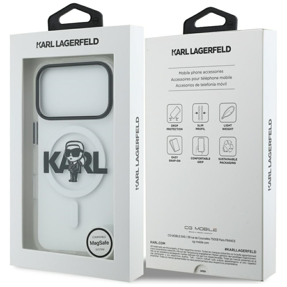 Karl Lagerfeld IML Karl Sketch Logo MagSafe-fodral för iPhone 17 Pro - Transparent