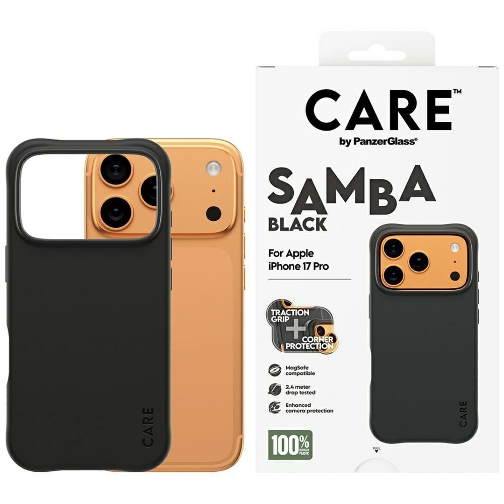 CARE by PanzerGlass Moderiktigt Samba MagSafe-fodral för iPhone 17 Pro - Svart