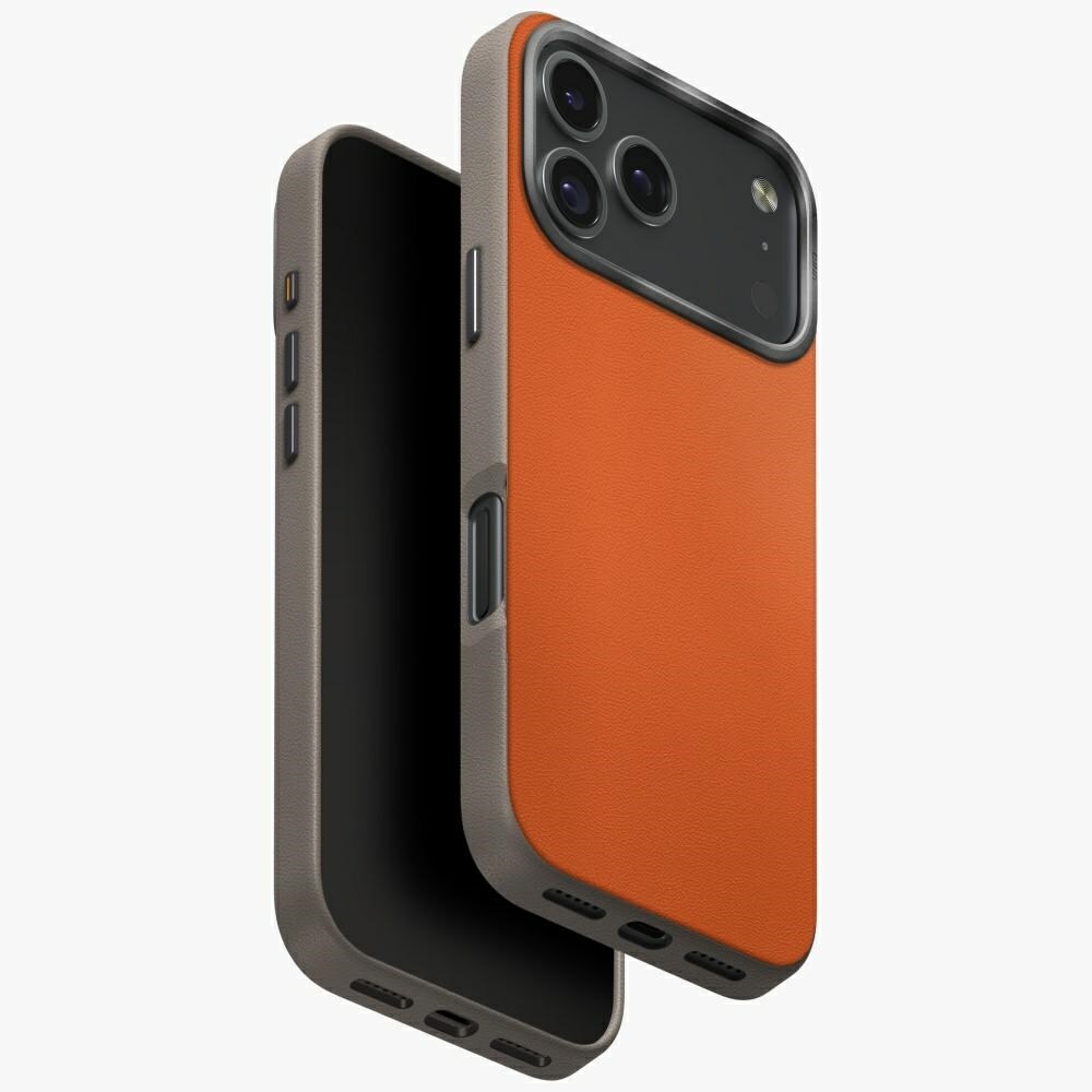 Uniq Lyden DS-fodral för iPhone 17 Pro Magclick-laddning - Orange-Grå