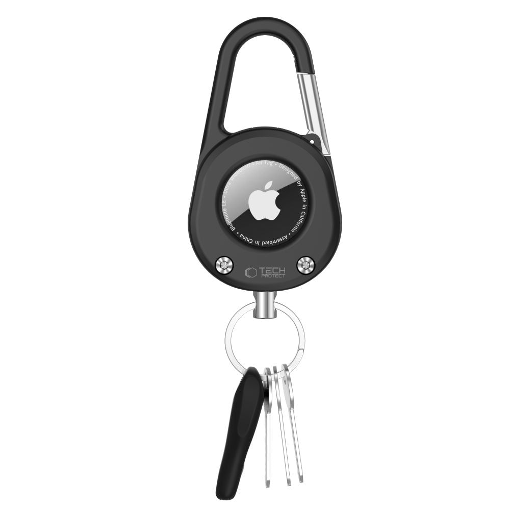 Tech-Protect Slidelock-karabinhage-nøglering til Apple AirTag 1/2 - Sort