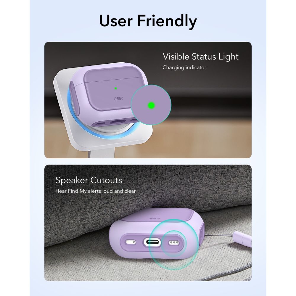 ESR Orbit Halolock MagSafe-etui til AirPods Pro - lilla