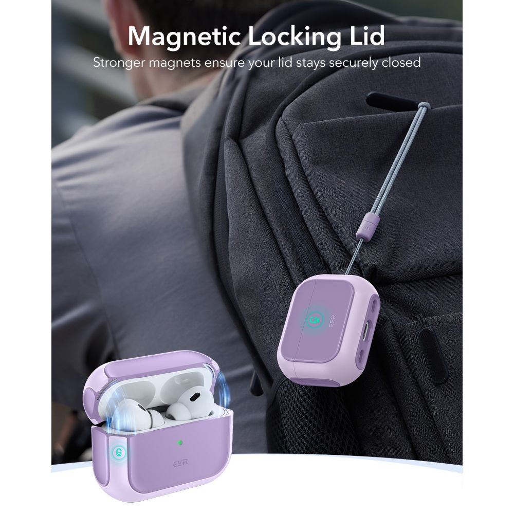 ESR Orbit Halolock MagSafe-etui til AirPods Pro - lilla