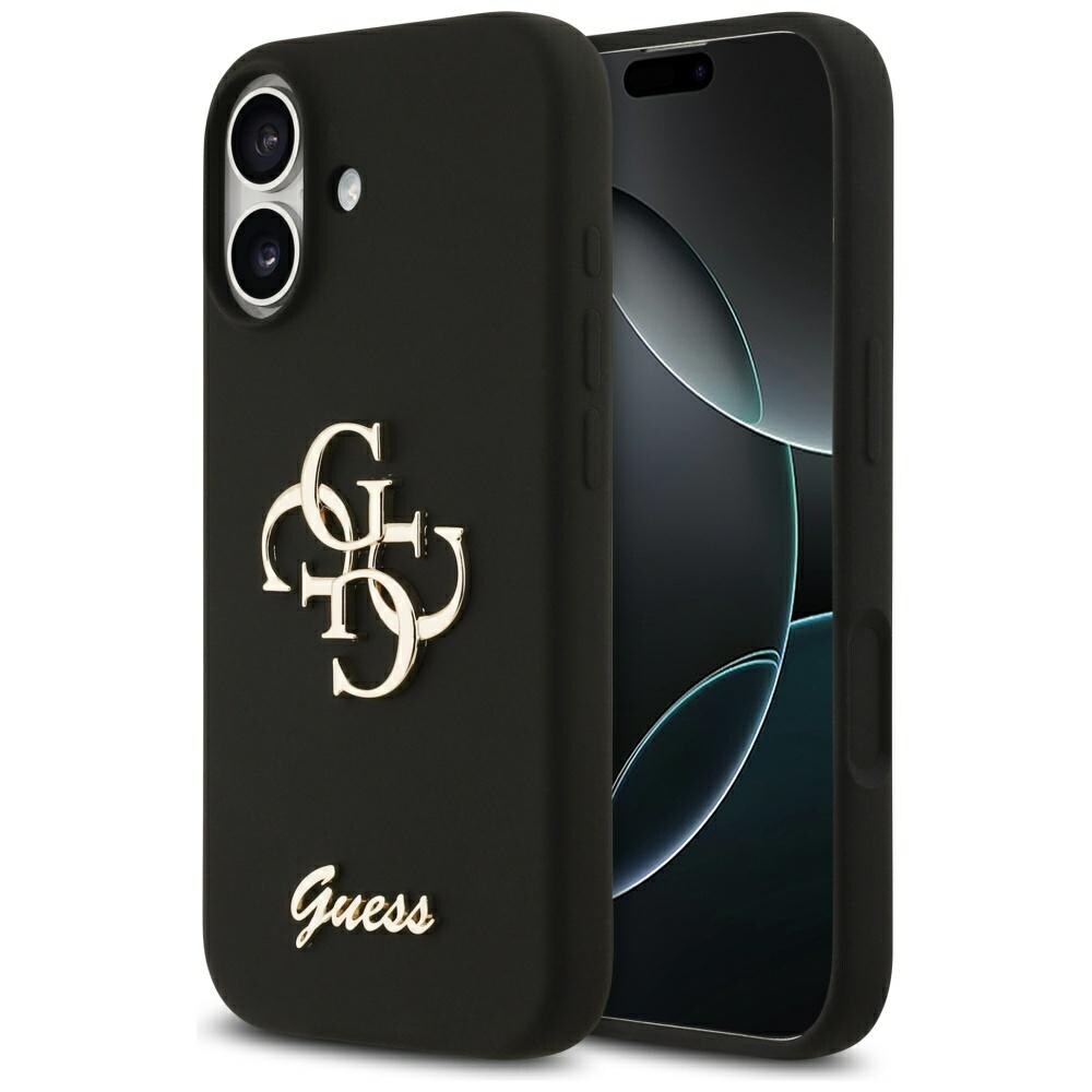 Guess Silikon Big 4G Script Fodral för iPhone 17 - Svart