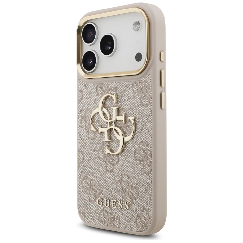 Guess 4G Big 4G Classic Logo Big Strap Metal Buttons Fodral för iPhone 17 Pro - Rosa