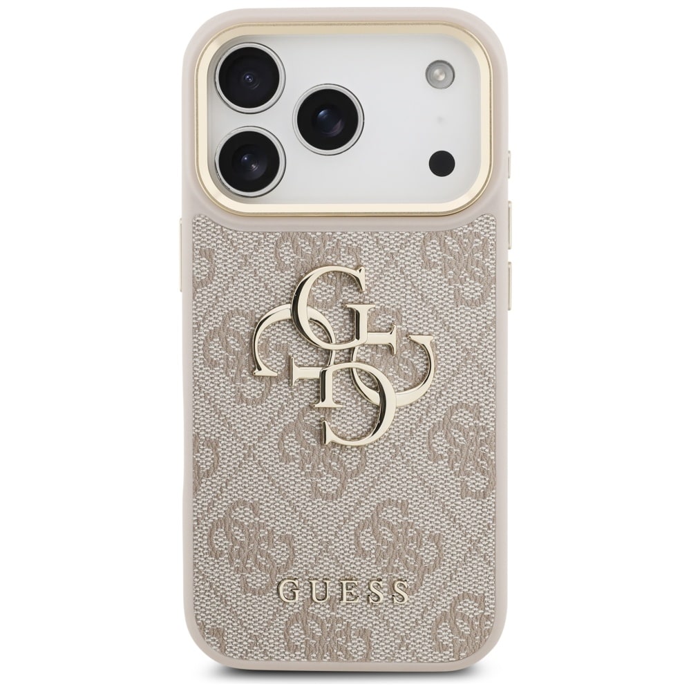 Guess 4G Big 4G Classic Logo Big Strap Metal Buttons Fodral för iPhone 17 Pro - Rosa