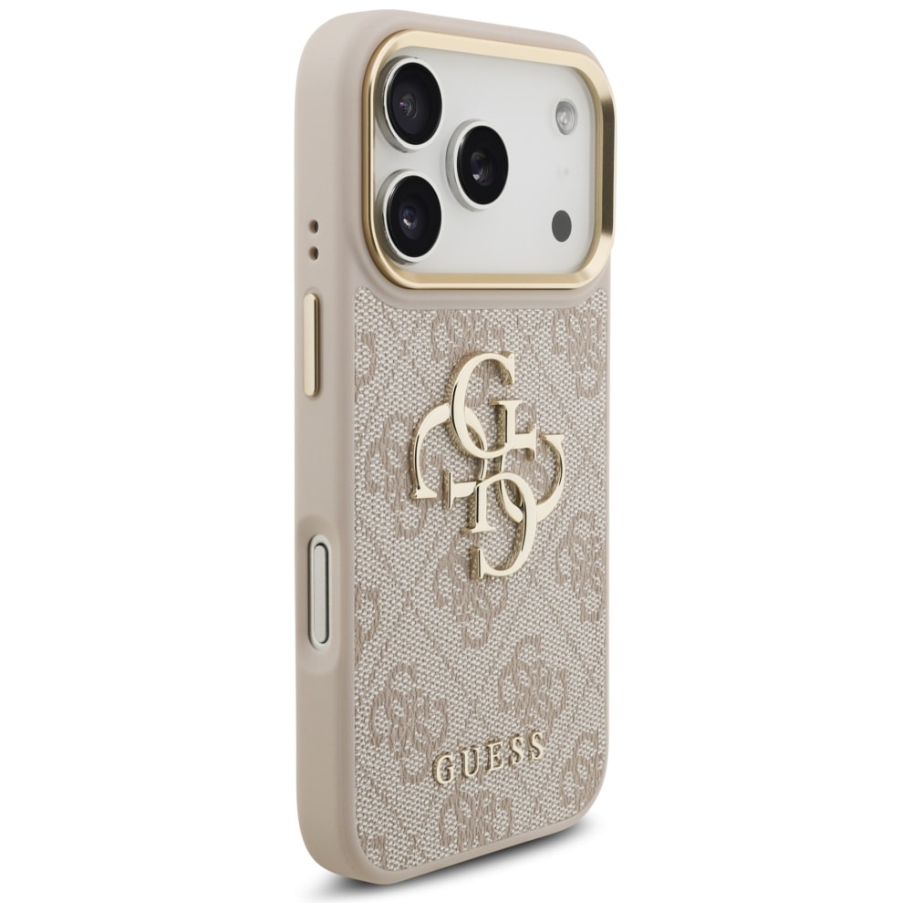 Guess 4G Big 4G Classic Logo Big Strap Metal Buttons Fodral för iPhone 17 Pro - Rosa