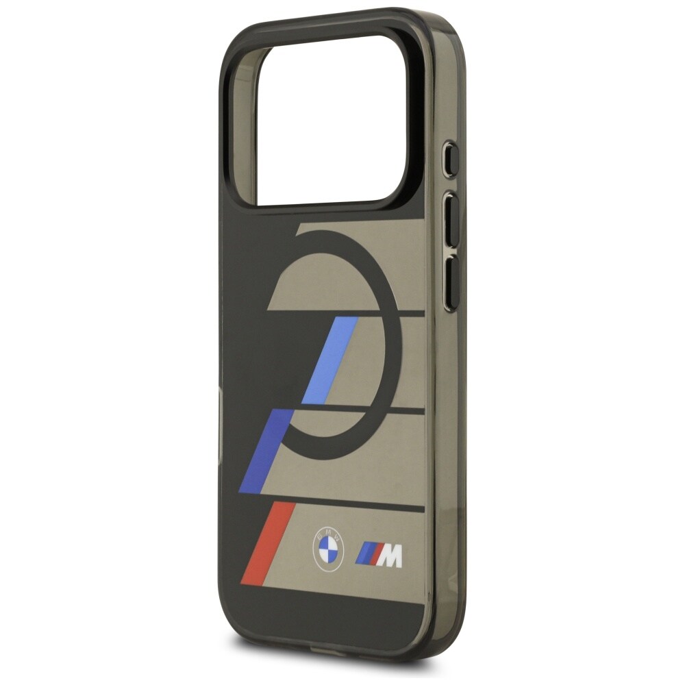 BMW M IML Metal Buttons Tricolor Lines MagSafe-etui til iPhone 17 Pro - Sort