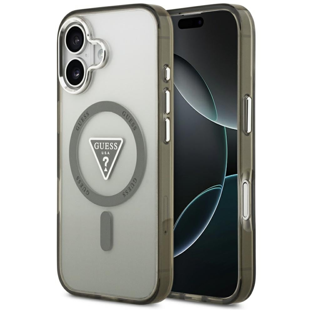 Guess IML Gradient Triangle Logo MagSafe-fodral för iPhone 17 - oliv