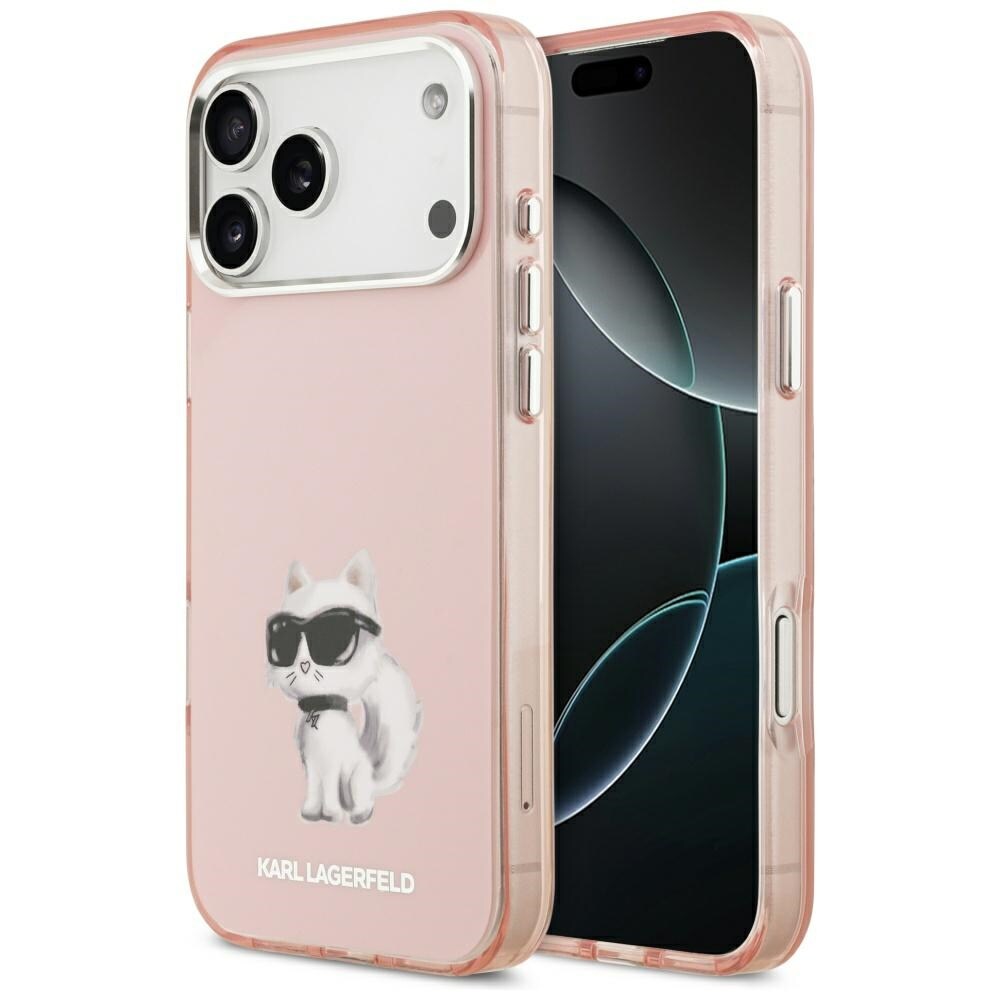 Karl Lagerfeld IML Aquarelle Choupette & Logo MagSafe-fodral för iPhone 17 Pro - Rosa