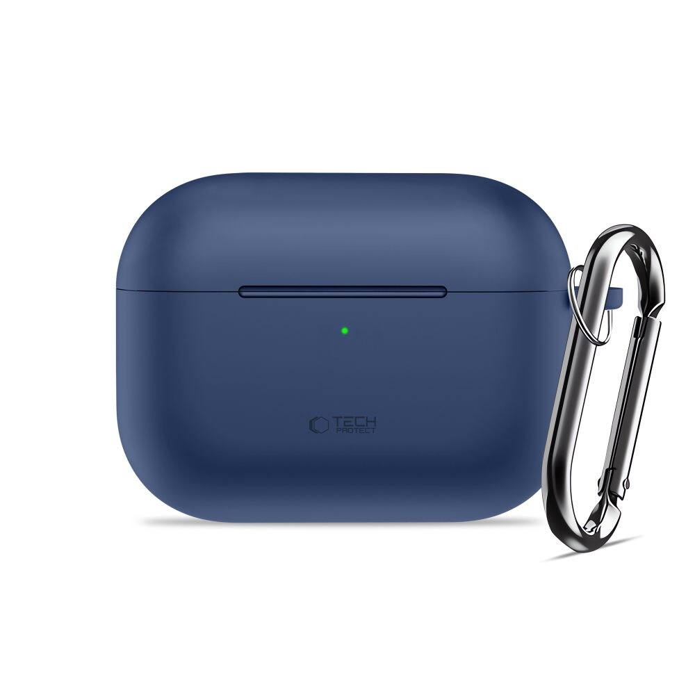 Tech-Protect silikonfodral med krok för AirPods Pro - marinblå