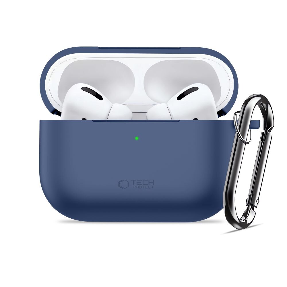Tech-Protect silikonfodral med krok för AirPods Pro - marinblå