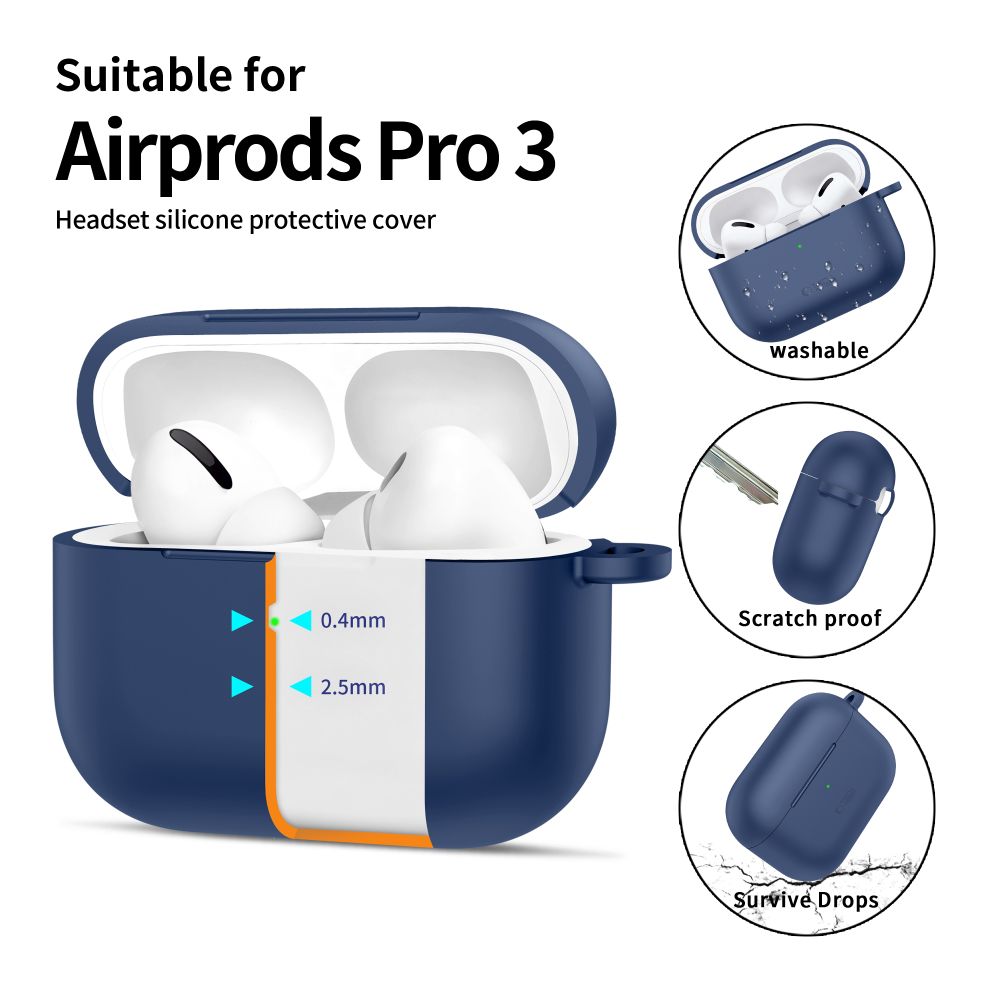 Tech-Protect silikonfodral med krok för AirPods Pro - marinblå