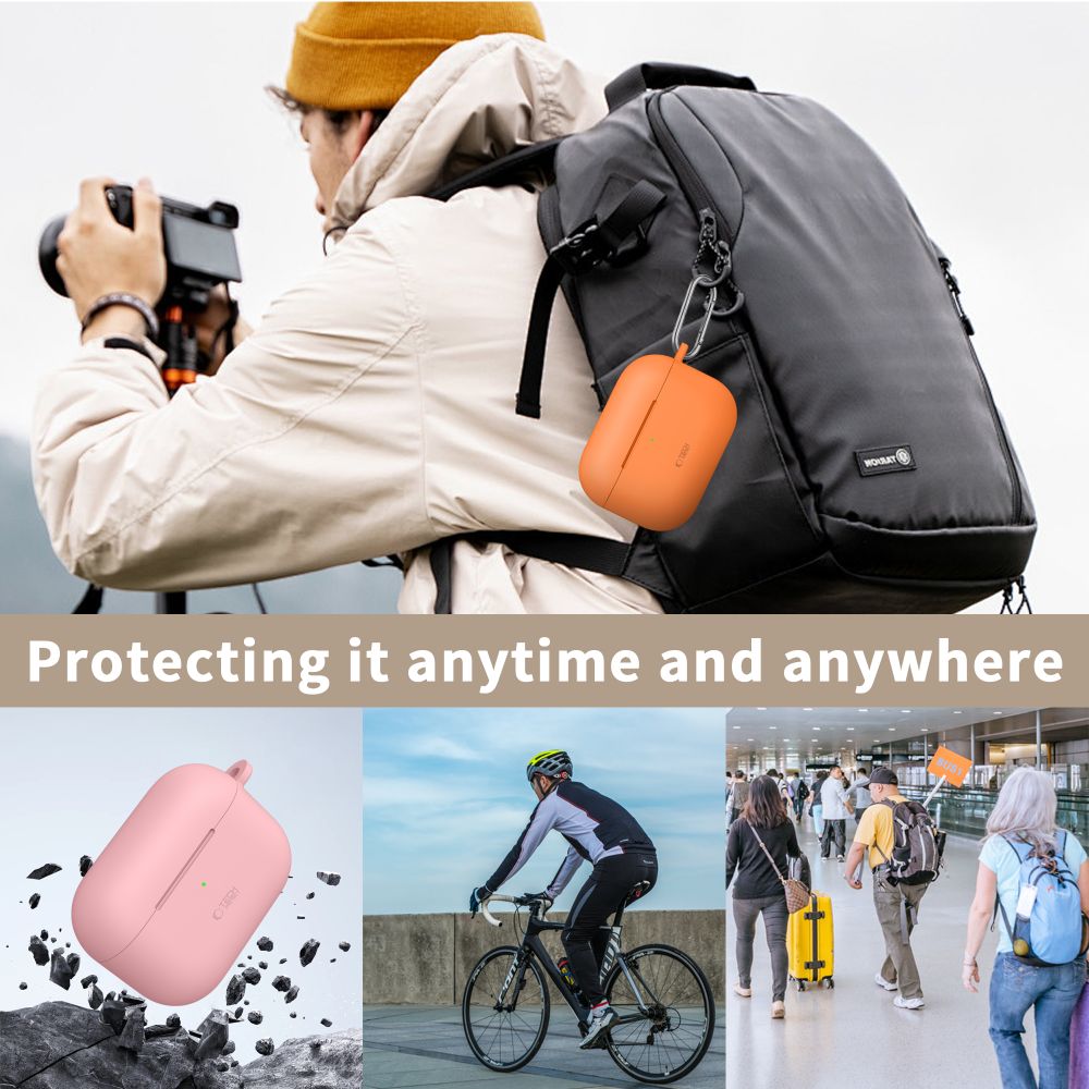 Tech-Protect silikonfodral med krok för AirPods Pro - marinblå