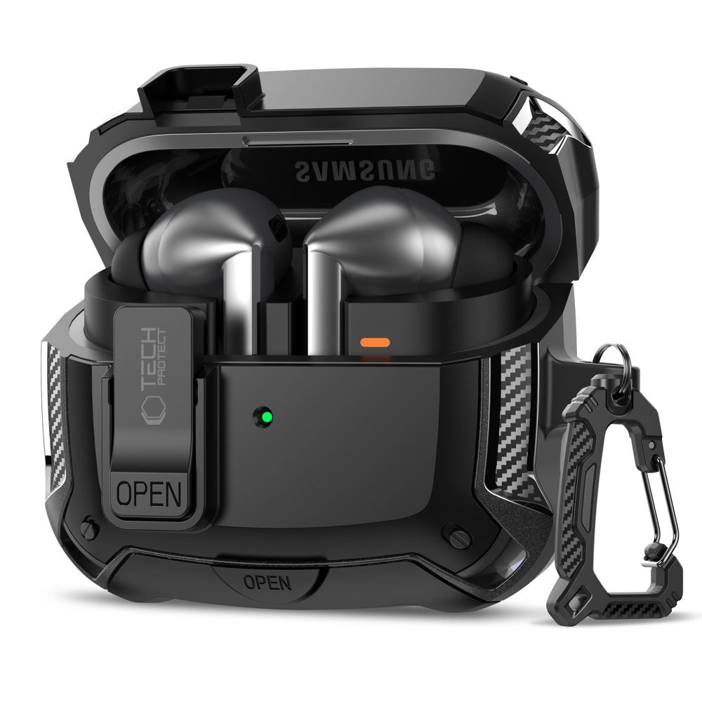 Tech-Protect silikonhakfodral för Samsung Galaxy Buds 3 / 3 FE / 3 Pro - Svart