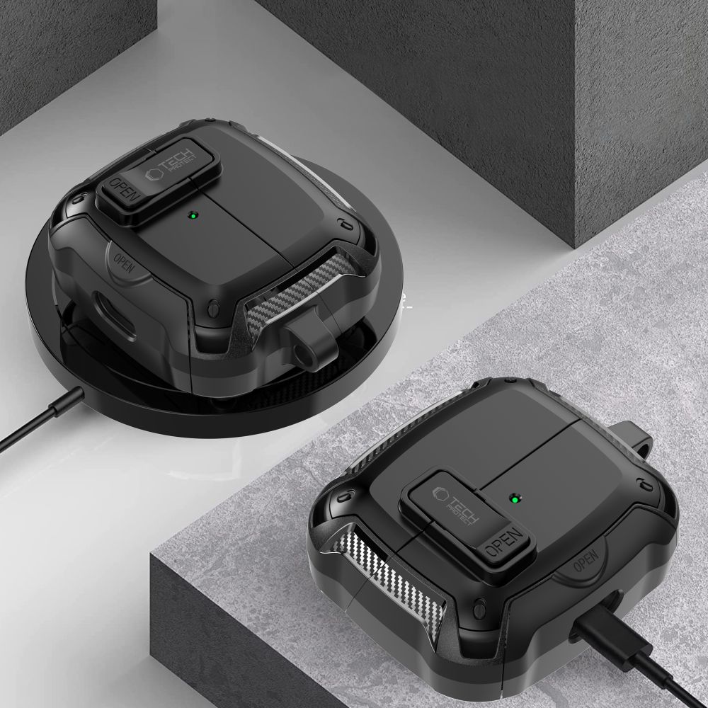 Tech-Protect silikonhakfodral för Samsung Galaxy Buds 3 / 3 FE / 3 Pro - Svart