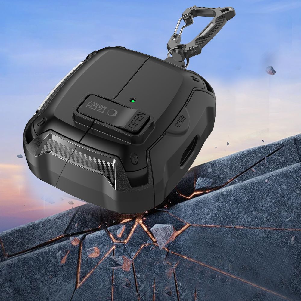 Tech-Protect silikonhakfodral för Samsung Galaxy Buds 3 / 3 FE / 3 Pro - Svart
