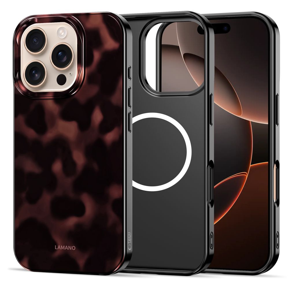 Tech-Protect Lamano MagSafe-fodral för iPhone 16 Pro Max - svart och rött