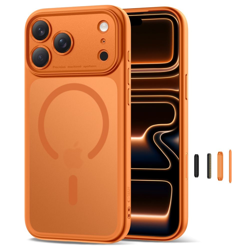Tech-Protect Magpeak Magsafe CC-etui til iPhone 17 Pro Max - mat orange