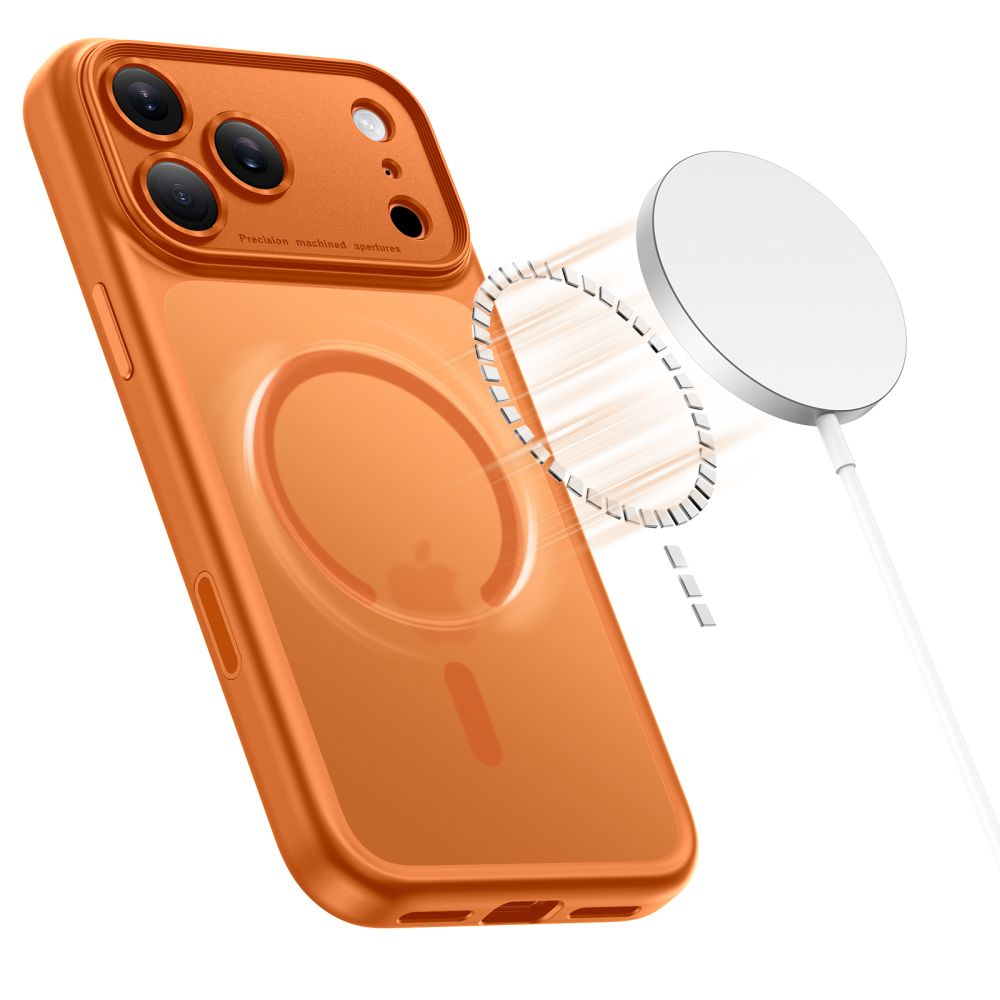 Tech-Protect Magpeak Magsafe CC-etui til iPhone 17 Pro Max - mat orange