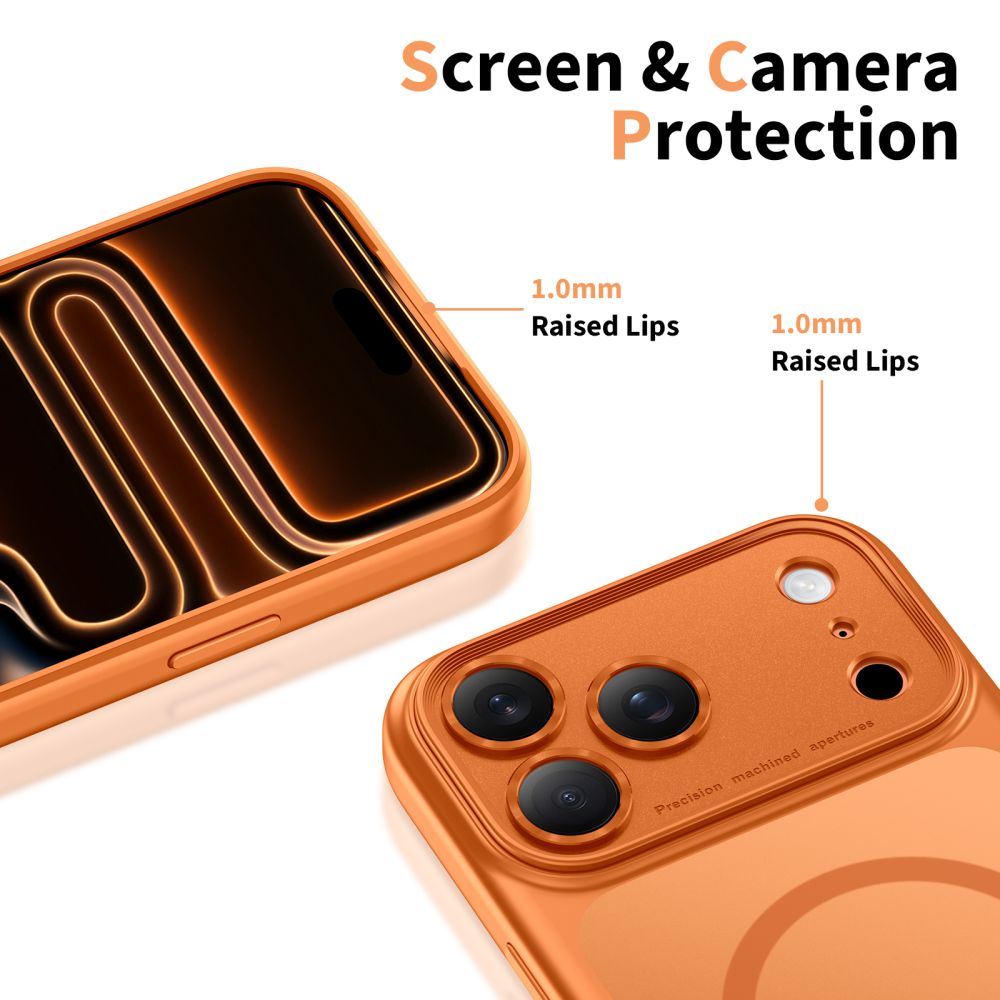 Tech-Protect Magpeak Magsafe CC-etui til iPhone 17 Pro Max - mat orange