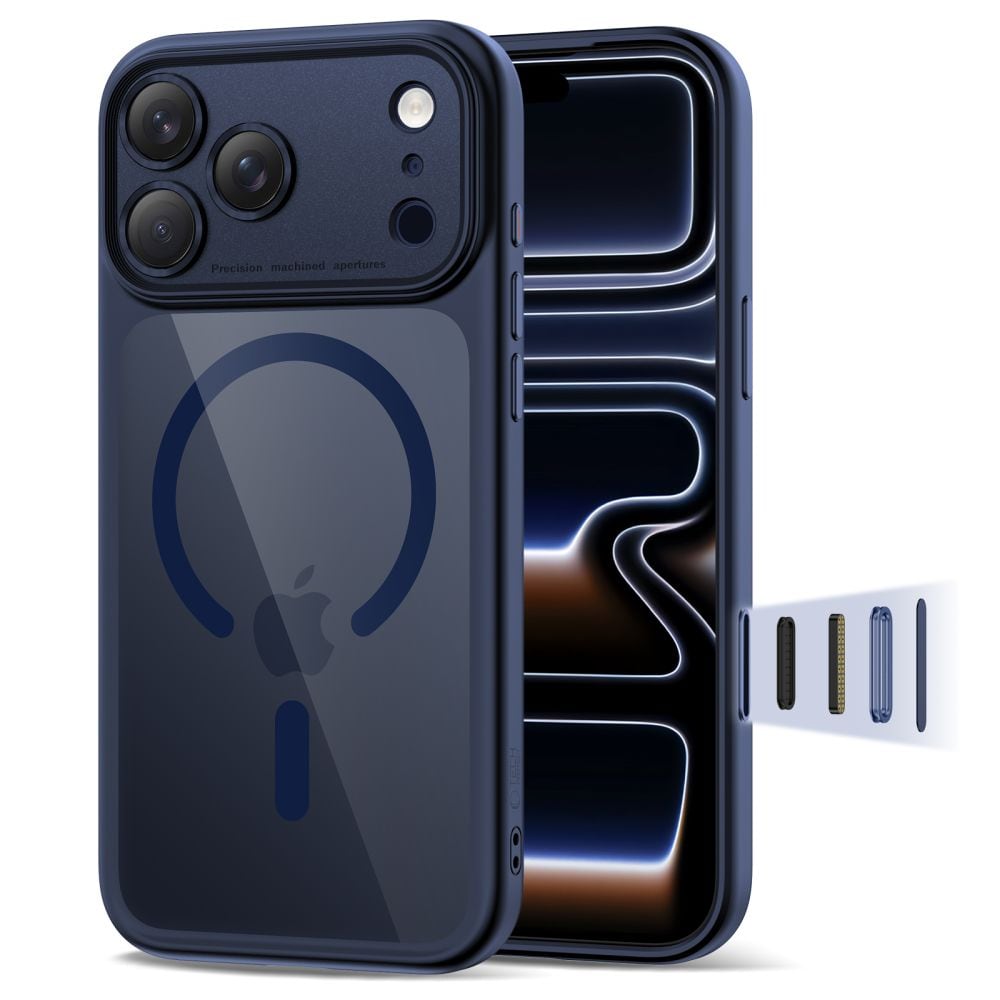 Tech-Protect Magpeak Magsafe CC-fodral för iPhone 17 Pro - Klar marinblå