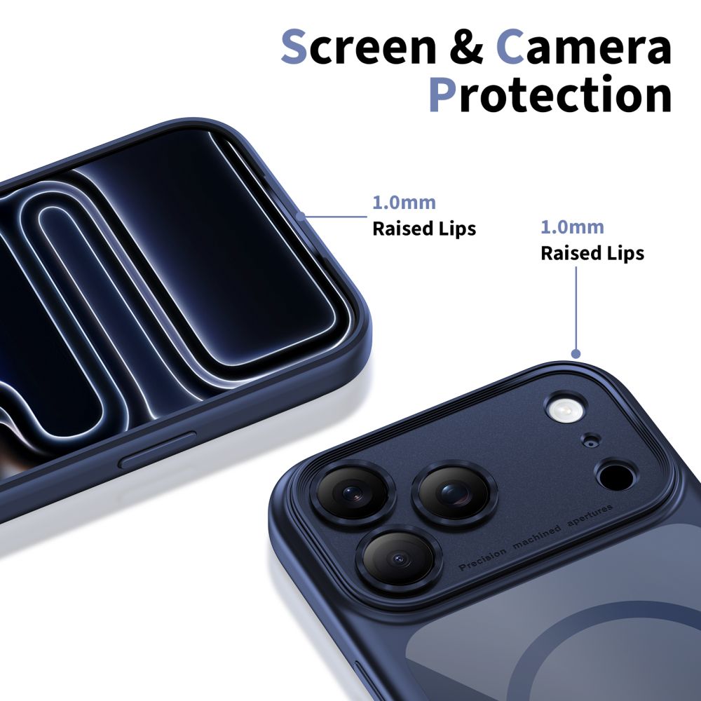 Tech-Protect Magpeak Magsafe CC-etui til iPhone 17 Pro - Klar marineblå