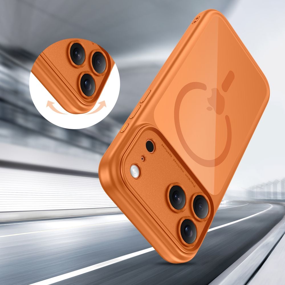 Tech-Protect Magpeak Magsafe CC-fodral för iPhone 17 Pro Max - Transparent orange