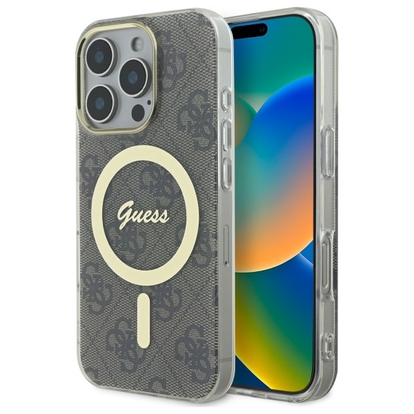 Guess IML 4G MagSafe-fodral för iPhone 16 Pro Max - Brun