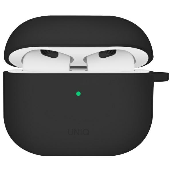 Uniq Nexo AirPods 4 + öronkrokar Silikonfodral - svart