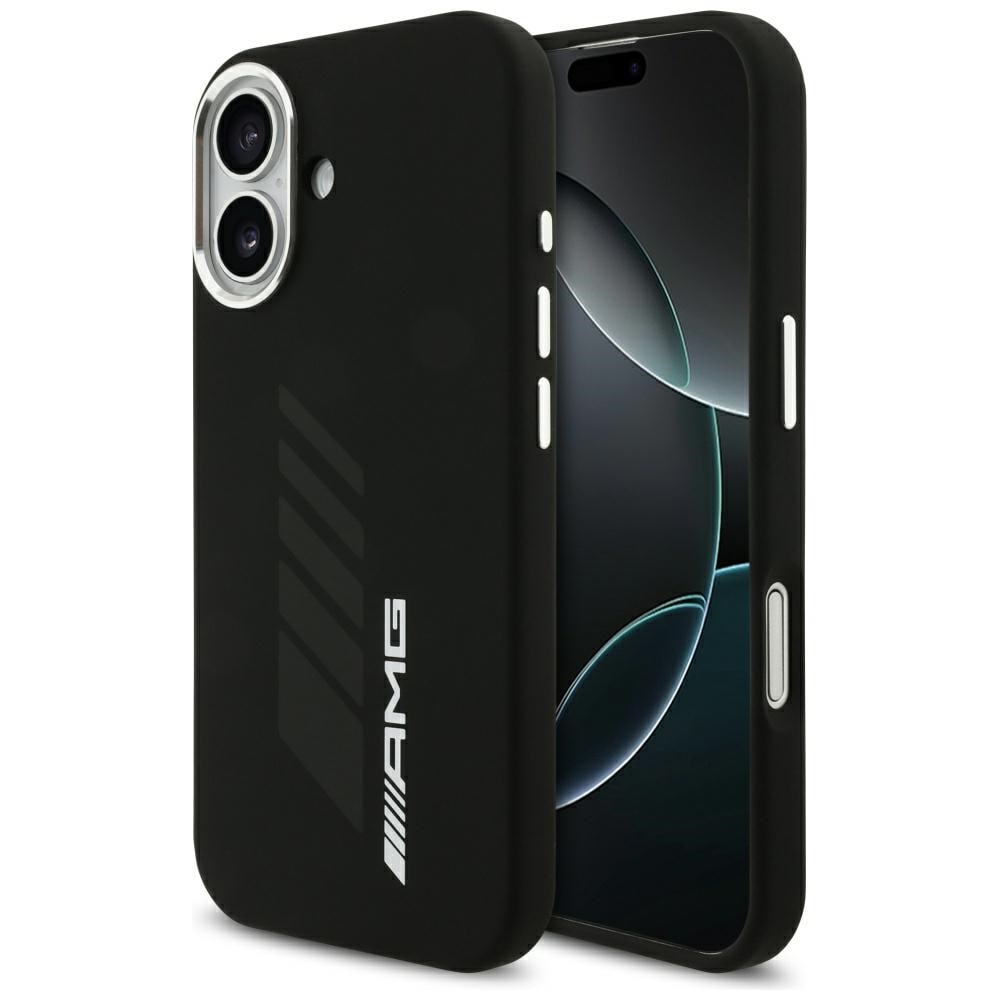 AMG Silicone Oversize Rhombs MagSafe-fodral för iPhone 17 - Svart