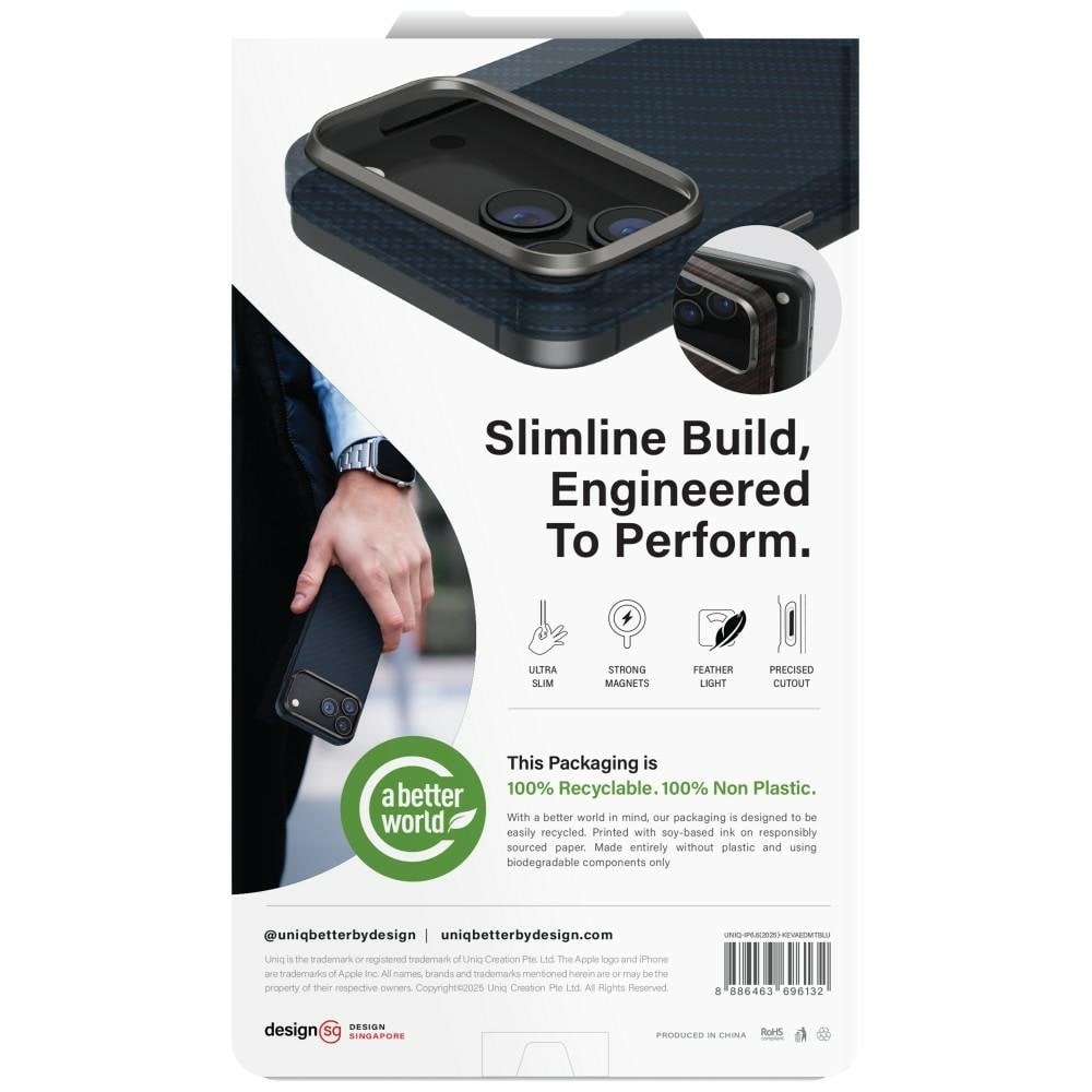 Uniq Keva EDGE Magclick laddningsfodral för iPhone Air - Blå