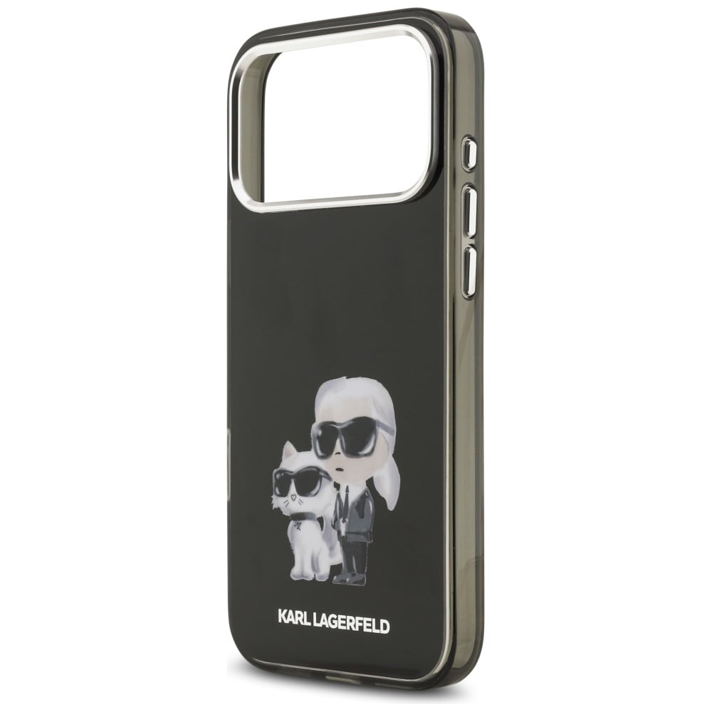 Karl Lagerfeld IML Aquarelle Karl & Choupette & Logo MagSafe-etui til iPhone 17 Pro - Sort