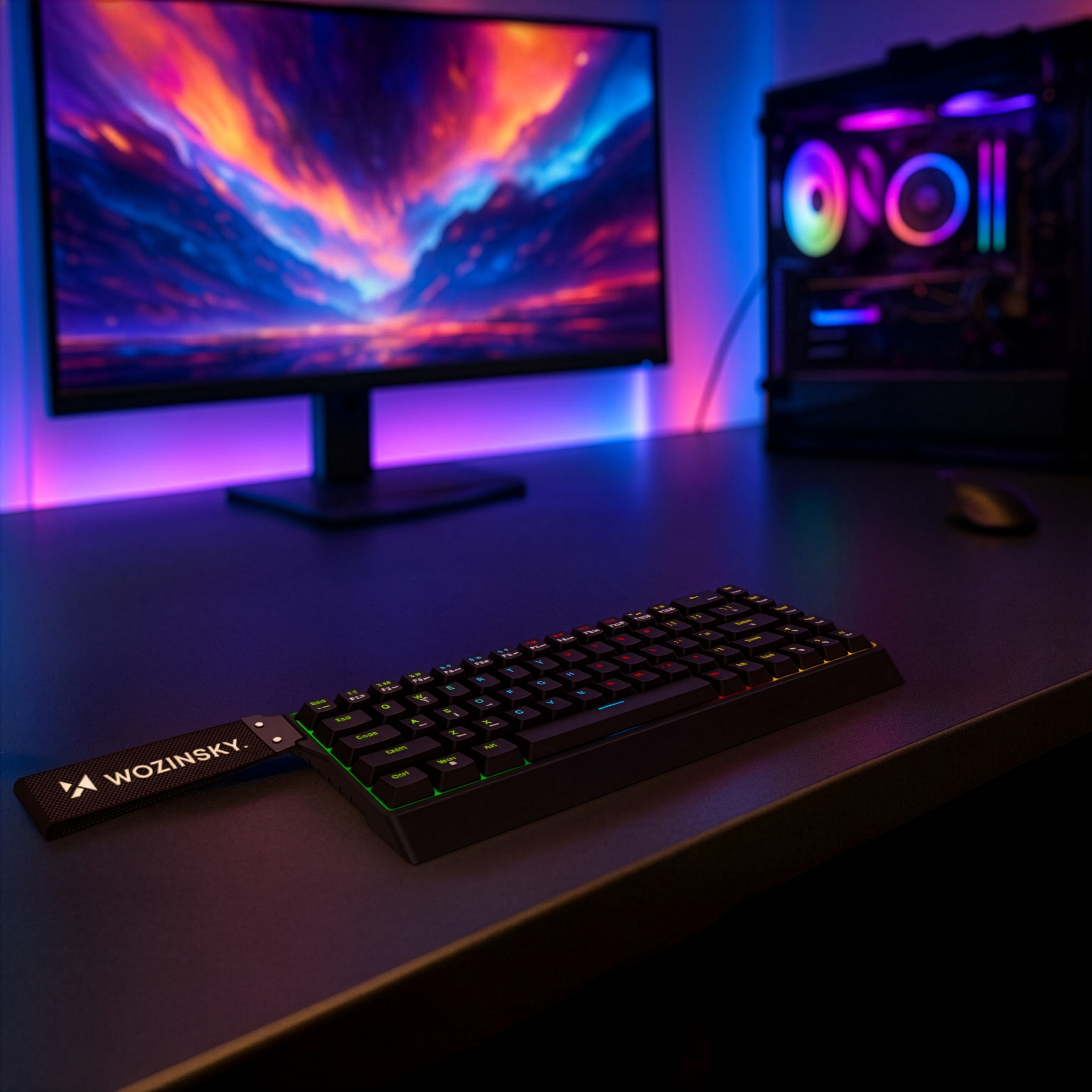 Wozinsky WKGP-1165 Mekaniskt tangentbord för spel med RGB-bakgrundsbelysning - Svart