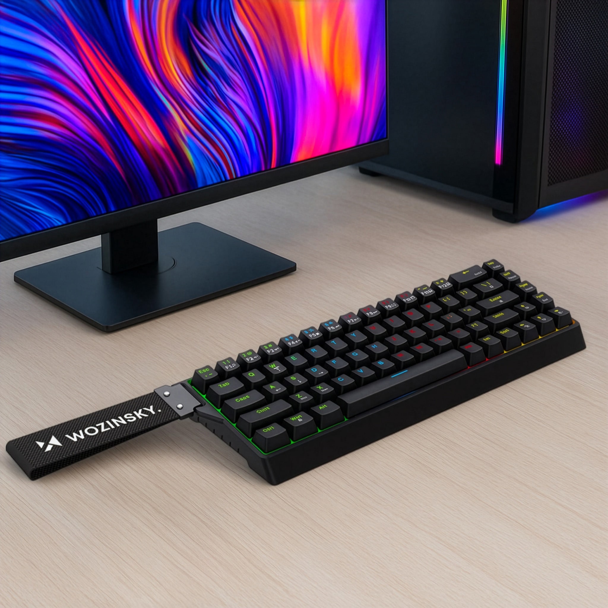 Wozinsky WKGP-1165 Mekaniskt tangentbord för spel med RGB-bakgrundsbelysning - Svart