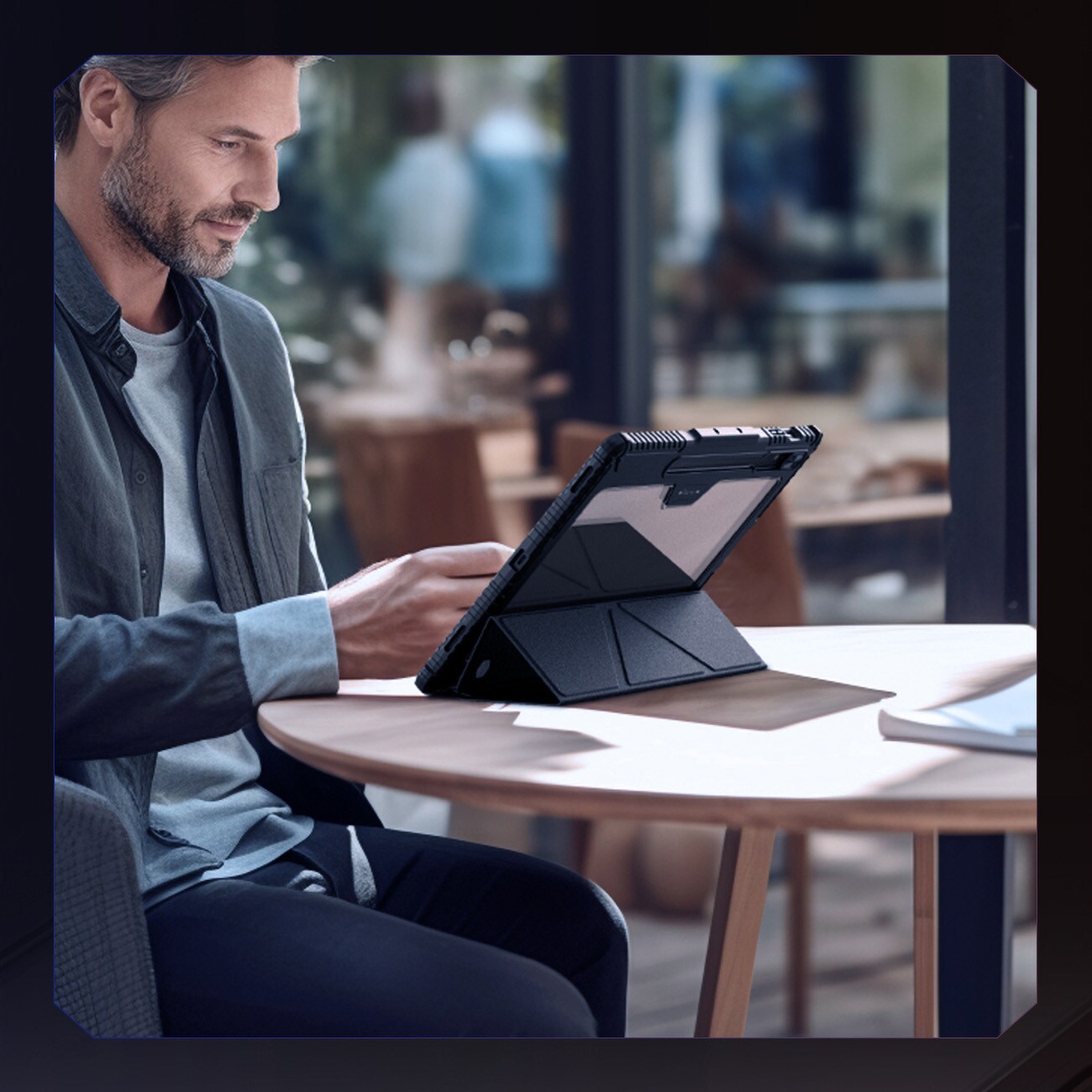 Nillkin Bumper Leather Case Pro-fodral för Samsung Galaxy Tab S9+ - svart