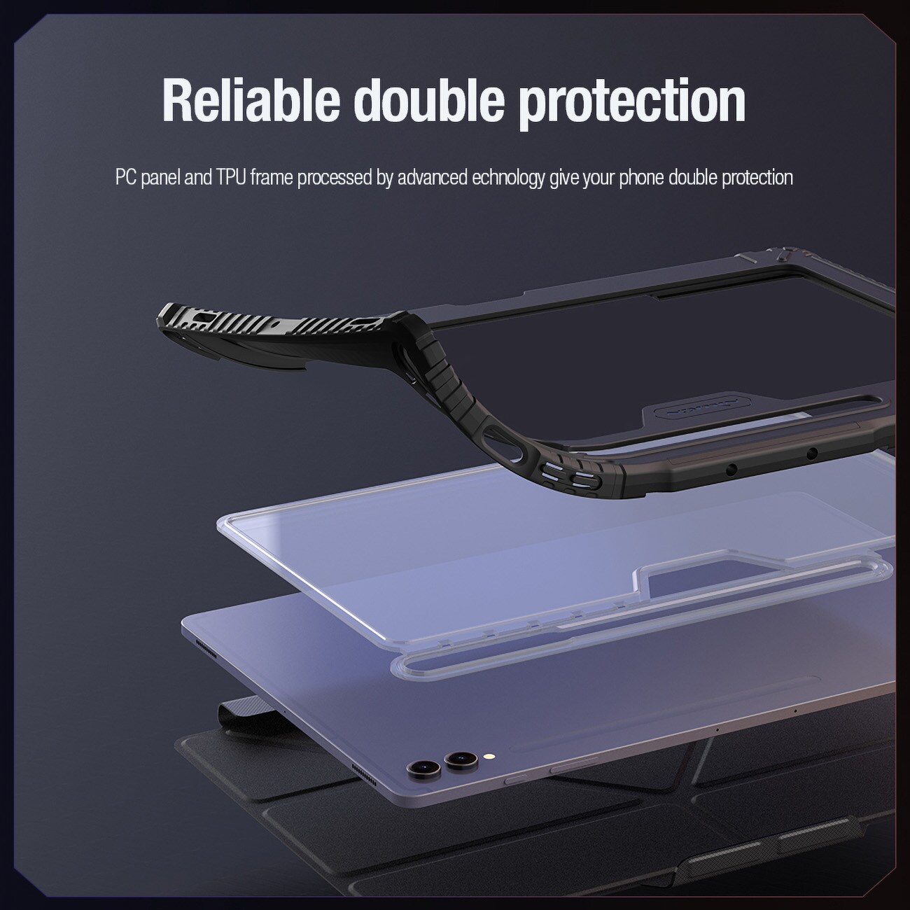 Nillkin Bumper Leather Case Pro-fodral för Samsung Galaxy Tab S9+ - svart