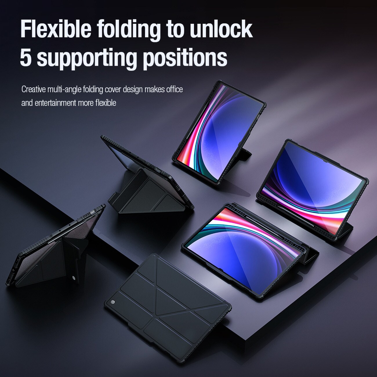 Nillkin Bumper Leather Case Pro-fodral för Samsung Galaxy Tab S9+ - svart