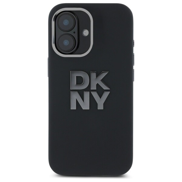 DKNY Liquid Silicone Metal Logo iPhone 16 Fodral - Svart