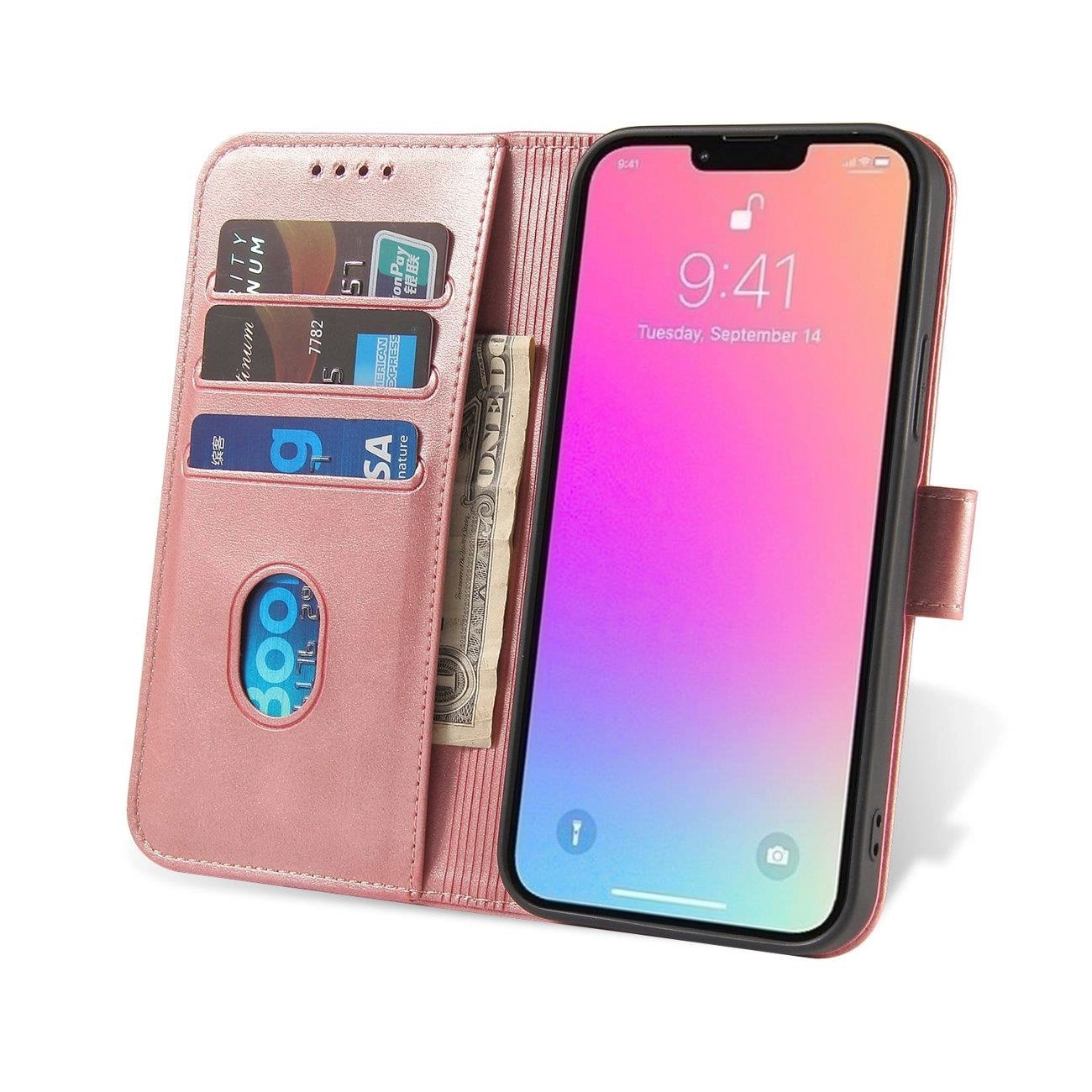 Magnet Etui med klap til Samsung Galaxy S25 - pink